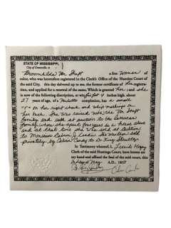 Lot 327 - Django Broomhilda von Shaft (Kerry Washington) Freedom Paper Movie Props