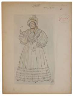 Oscar Winning Costume Designer, Arlington Valles Original Sketch | Nate Sanders