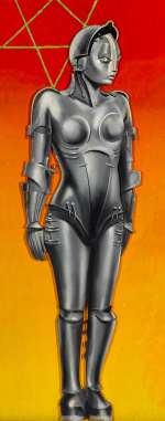 Lot 384 - An Albert Nuetzell painting of the Metropolis robot