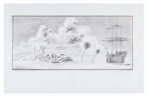 A “Dead Man’s Chest” Digging Up Treasure Storyboard. | Van Eaton Galleries
