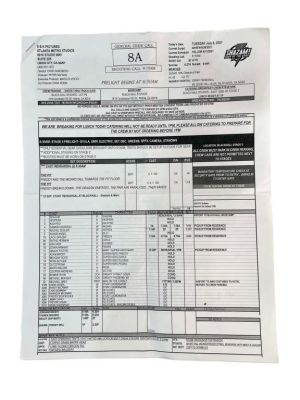 Lot 424 - Shazam! Fury of the Gods (2023) - Call Sheet / Pocket Script Pages