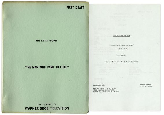 ’’The Little People’’ First Draft Script for Episode ’’The Man Who Came to Luau’’, Owned by Redd Foxx -- Written by Garry Marshall -- 38pp. -- Very Good Condition -- From Redd Foxx Estate | Nate Sanders