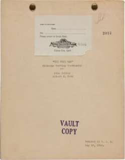 A Dialogue Cutting Continuity Script from "The Thin Man." | Heritage