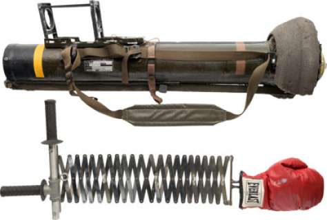 Hot Shots! Part Deux, (TCF, 1993), Boxing Glove Bazooka with Metal Extender. (Total: 2 Items)