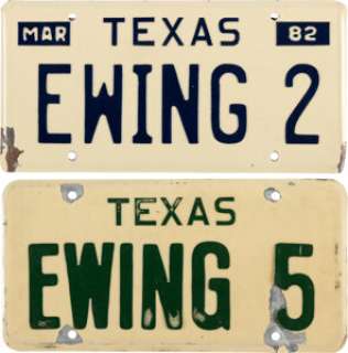 Dallas (CBS TV, 1978-1991), (2) Custom "Ewing Family" License Plates.