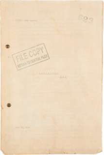 The Invisible Man (Universal, 1933), Typed-Carbon Universal File Copy Early Production Treatment by John Huston. | Heritage