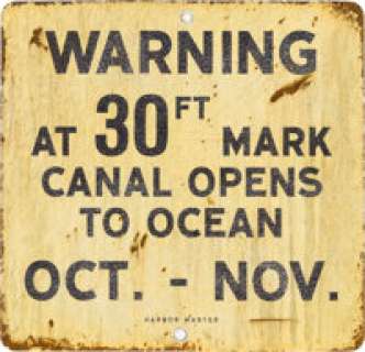 The Shape of Water (Fox Searchlight, 2017), Screen Used Ocean Access Sign for Amphibian Man’s Escape. | Heritage