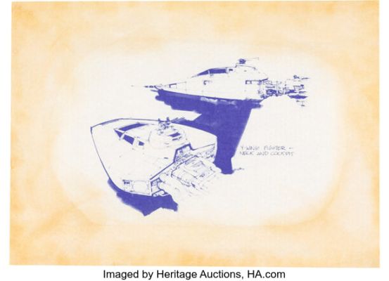 Star Wars: Episode IV - A New Hope (TCF, 1977), "Y-wing" Printed ILM Dyeline. | Heritage