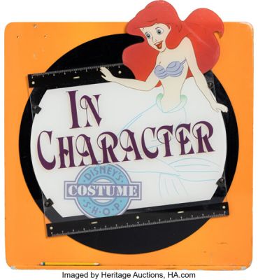 Walt Disney World® Resort - In Character Original Park-Used Ariel Store Sign 28" x 27" (The Walt Disney Company, c. 1990s - 2010s). | Heritage