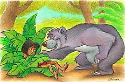Joan Vizcarra - Mowgli & Baloo [The Jungle Book] - Original Drawing - 50 x 32 cm