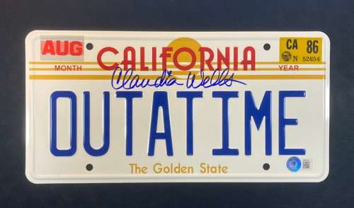 Back to the Future - Claudia Wells "Back to the Future" License Plate - Beckett COA | Catawiki