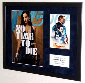 James Bond 007: No Time To Die - Ana de Armas (Paloma) Premium Framed, signed, COA, Sticker b’bc n | Catawiki