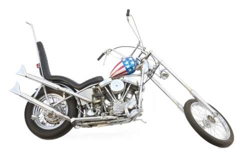 Lot 196 - DENNIS HOPPER EASY RIDER “CAPTAIN AMERICA” CHOPPER USED IN PUBLICITY FOR FILM
