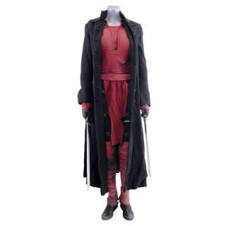 MARVEL‘S THE DEFENDERS (T.V. SERIES, 2017) - Lot 4 - Elektra Natchios‘ Battle-Damaged Stunt Defenders Costume with Black Sky Coat and Stunt Wakizashi