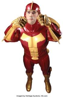 Arnold Schwarzenegger "Turboman" life-size figure from Jingle All the Way....