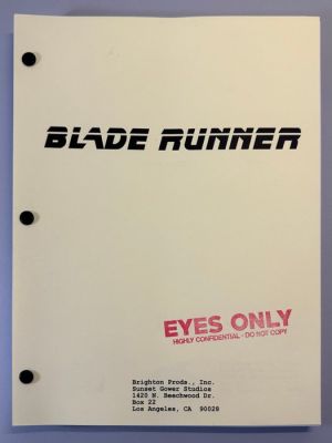 Blade Runner - Script December 22, 1980 - Brighton Prods., Inc. | Catawiki