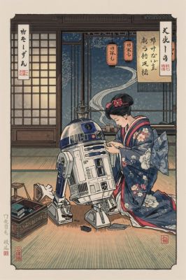 Star Wars - A Moment of Repair - R2D2 Star Wars - Signed and Numeroted 5/10 - Sato Hageshi | Catawiki