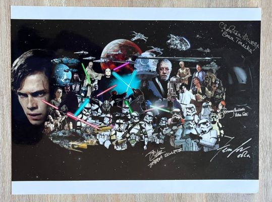 Star Wars - Cast Signed Large Photo - Jeremy Bulloch (RIP), Femi Taylor, Christine Hewett (RIP), John Coppinger | Catawiki