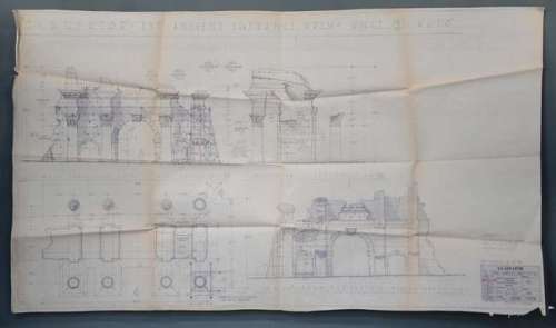 Three production used set blueprints, two for Gladiator & one for Batman Begins, folded | Ewbank’s