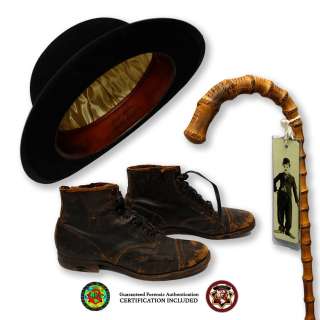 Charlie Chaplin Signed Worn Hat, Cane, & Shoes. | Dalshire International