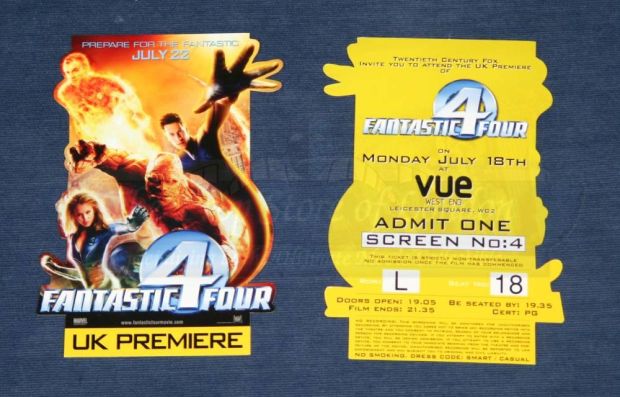 Fantastic Four | Pair of UK Premier Tickets | Propstore (Buy Now)