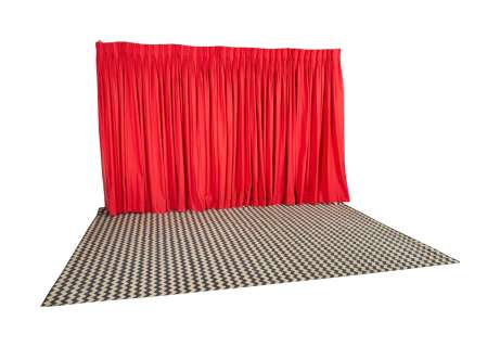 David Lynch - "Twin Peaks" Black Lodge Style Red Curtain and Zig-Zag Rug