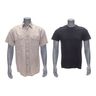 WALKING DEAD, THE (2010-2022) - Lot #11: Shane Walsh‘s (Jon Bernthal) Beige Collared Shirt with Black Undershirt