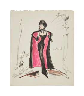 Lot 873 - Shirley MacLaine | "What A Way To Go!" Edith Head Black Gown Costume Illustration