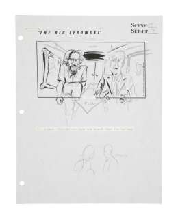 Lot 539 - The Big Lebowski | One Page, Scene 17 / Set-Up 7 | "Ransom Note Scene" Original Storyboard