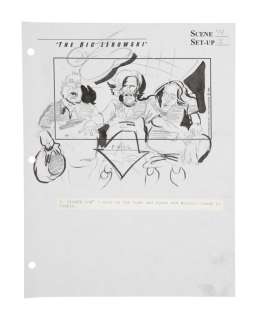 The Big Lebowski | One Page, Scene 74 / Set-Up 3 | "Car Fire Scene" Original Storyboard | Julien’s