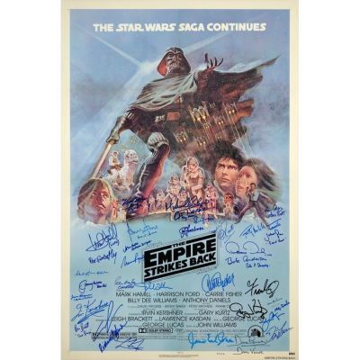 STAR WARS: THE EMPIRE STRIKES BACK (1980) - Lot #355 : Grad Collection: Cast- and Crew-autographed Style "B" One-sheet