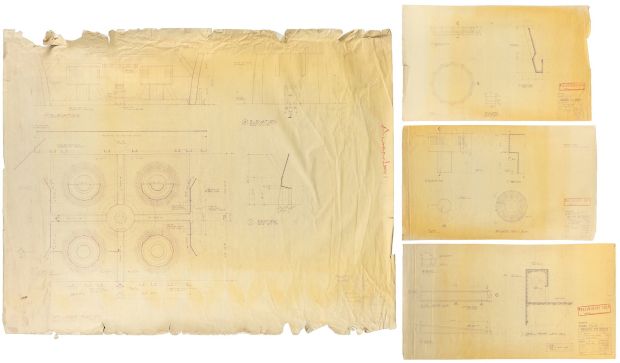 Lot 198 - Battlestar Galactica "The Ultimate Weapon" Set of Four Preliminary Blueprints. [Hollywood:] | Potter & Potter