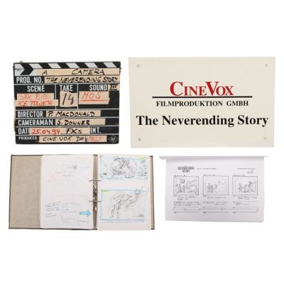 NEVERENDING STORY III-ESCAPE FROM FANTASIA (1994) - Lot #873 : Clapperboard, Storyboards, and Sign