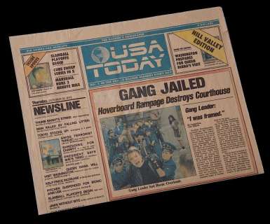 Back To The Future 2 - USA Today "Hill Valley Edition" Newspaper "Gang Jailed" - 18328 | ScreenUsed