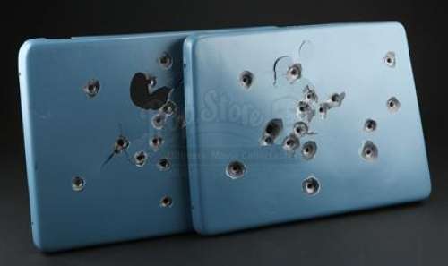Ghost in the Shell - Lot 336 - Pair of Aramaki (Takeshi Kitano) Bullet Hole Briefcase Shells