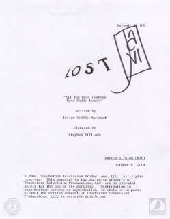 LOST "All the Best Cowboys" Script & Story Break Note Cards Signed by Javier Grillo-Marxuach | Blacksparrow