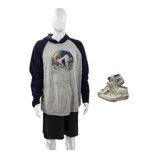 Heels Ace Spade Alexander Ludwig Screen Worn Dri Fit Shorts, Baseball Hoodie & Grey Letter Tongue Sneakers Ch 4 Sc 19-21 Ep 205 | VIP Fan Auctions