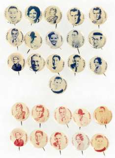 MOVIE STARS 1930s BLUE SET OF 16 PLUS ALL 10 KNOWN MATCHING MOVIE STARS IN RED. | Hake’s