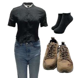 Civil War Jessie Cailee Spaeny Screen Worn Shirt, Jeans, Socks & Sneakers Ch 3 Sc 94-95 | VIP Fan Auctions