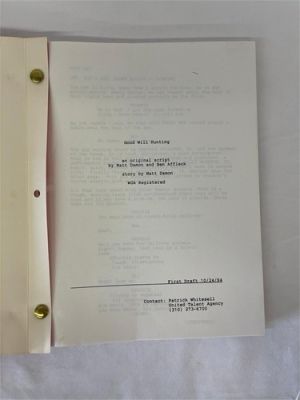 Good Will Hunting 1994 First Draft Screenplay Damon Affleck CAA Pre-Oscar