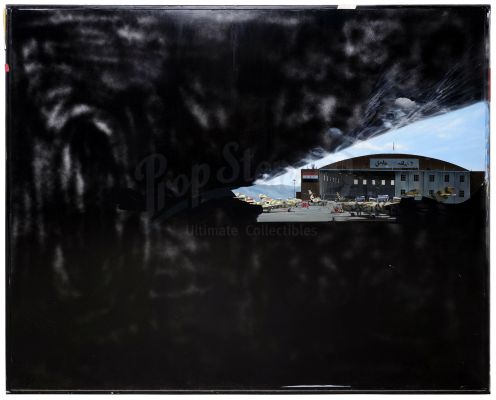 Steal the Sky | Hand-Painted Michael Pangrazio Iraqi Air Base Matte Painting | Propstore (Buy Now)