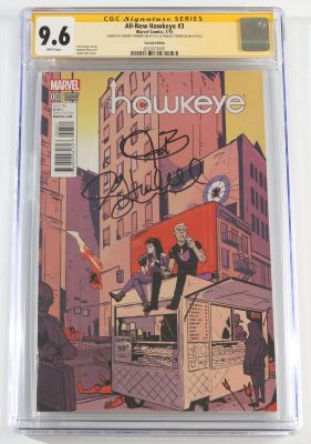 All-New Hawkeye #3 - Signed by Jeremy Renner as Clint Barton & Hailee Steinfeld as Kate Bishop in Hawkeye (CGC Signature Series 9.6) 2015 | SWAU