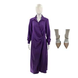G20 Joanna Worth (Elizabeth Marvel) Screen Worn Sleeved Dress & Heels Ch 4 Sc 38-142 | VIP Fan Auctions