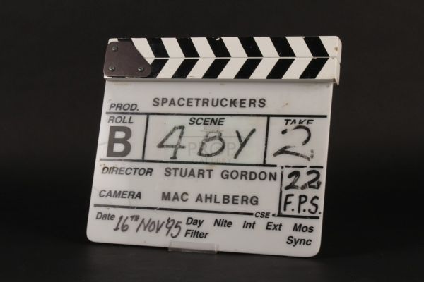 Space Truckers - Production used clapperboard