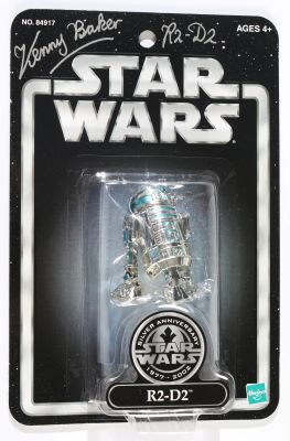 Kenny Baker as R2-D2 in Star Wars Signed Hasbro 2003 Convention Action Figure with Character Name | SWAU
