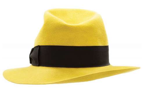 Lot 747 - Warren Beatty "Dick Tracy" signature yellow Fedora from Dick Tracy.