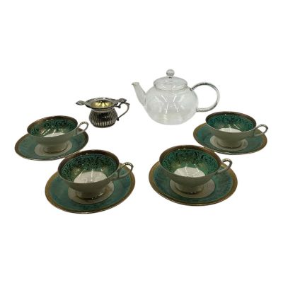 Lot 30: Mother Mary Hilda Screen Used Tea Pot W/ Lid, Strainer W/ Lid, (4) Tea Cups & (4) Tea Plates | VIP Fan Auctions