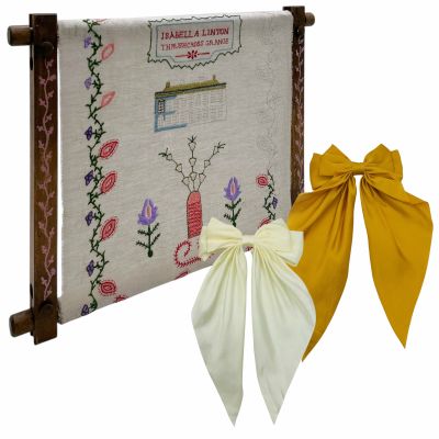 Lot 84: Wuthering Heights Isabella (Alison Oliver) Production Used Tapestry & (2) Hair Bows | VIP Fan Auctions