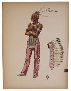 Oscar Winning Costume Designer, Arlington Valles Original Sketch | Nate Sanders
