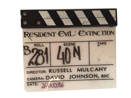 Resident Evil: Extinction set used Clap Board Movie Memorabilia | Premiere Props